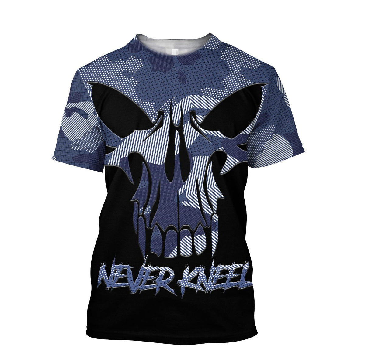 Blue Camo Skull Hoodie For Men And Women TNA12282003