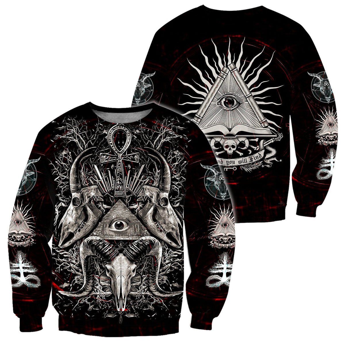 The Eyes Of Skull Satanic Hoodie For Men And Women TNA12302002