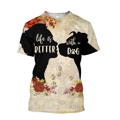 Pitbull Dog 3D All Over Printed Shirts