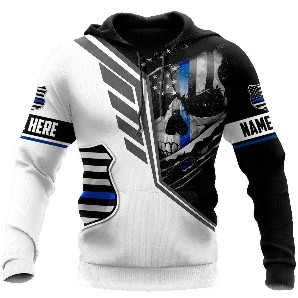 Customize Name Police 3D All Over Printed Unisex Shirts Skull