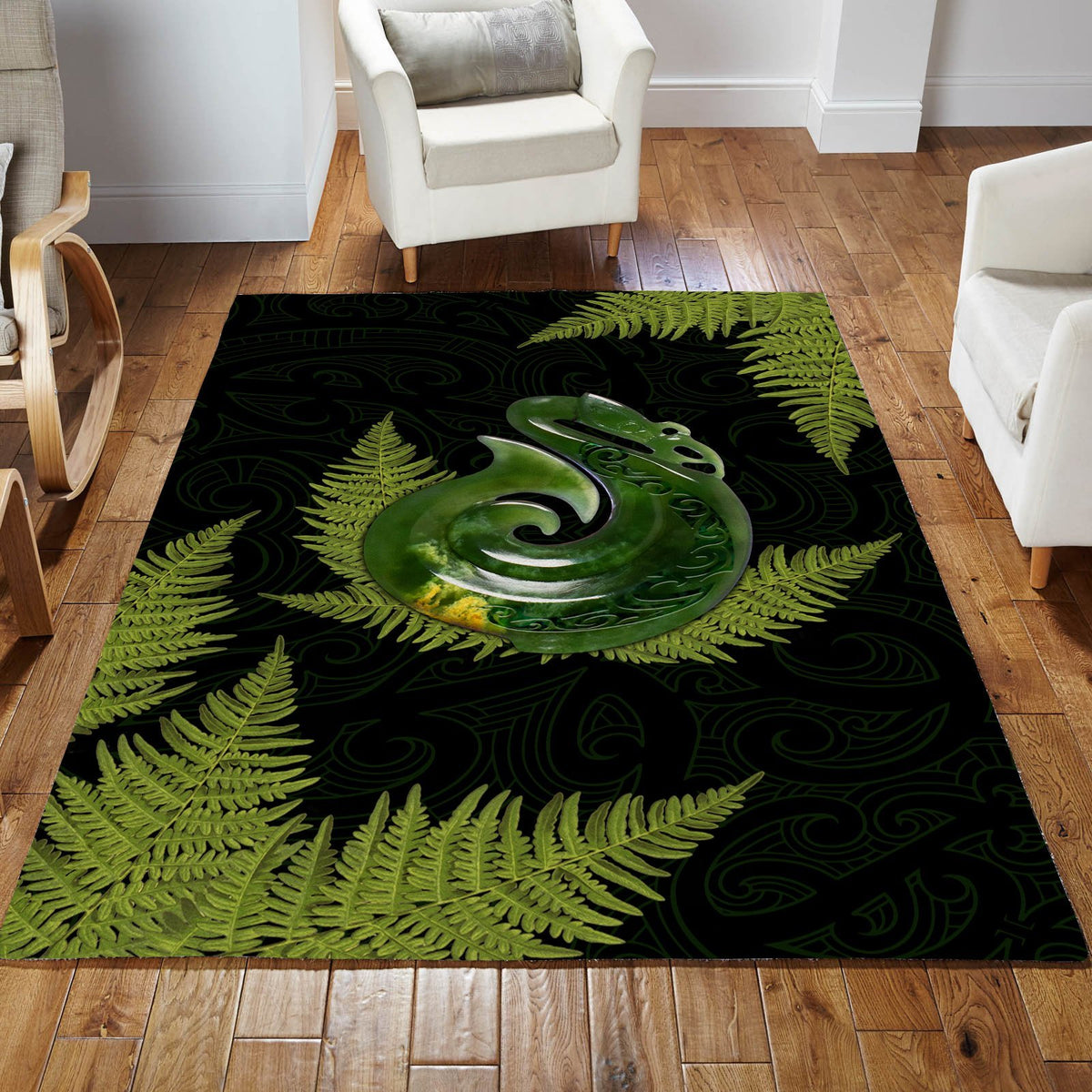 Aotearoa Bedding Set Manaia Silver Fern Paua Shell Rug ML