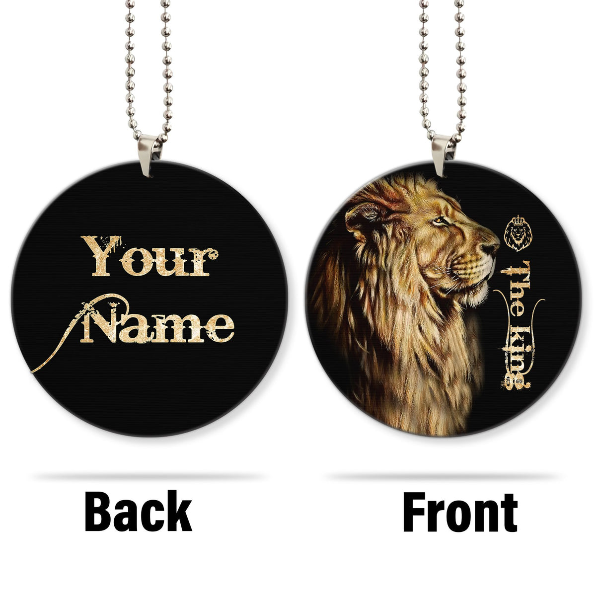 Customized Name King Lion Unique Design Car Hanging Ornament
