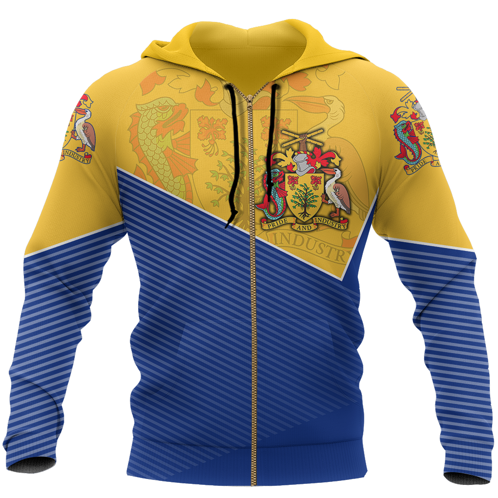 Barbados Hoodie - Stroke Style-Apparel-PL8386-Zipped Hoodie-S-Vibe Cosy™