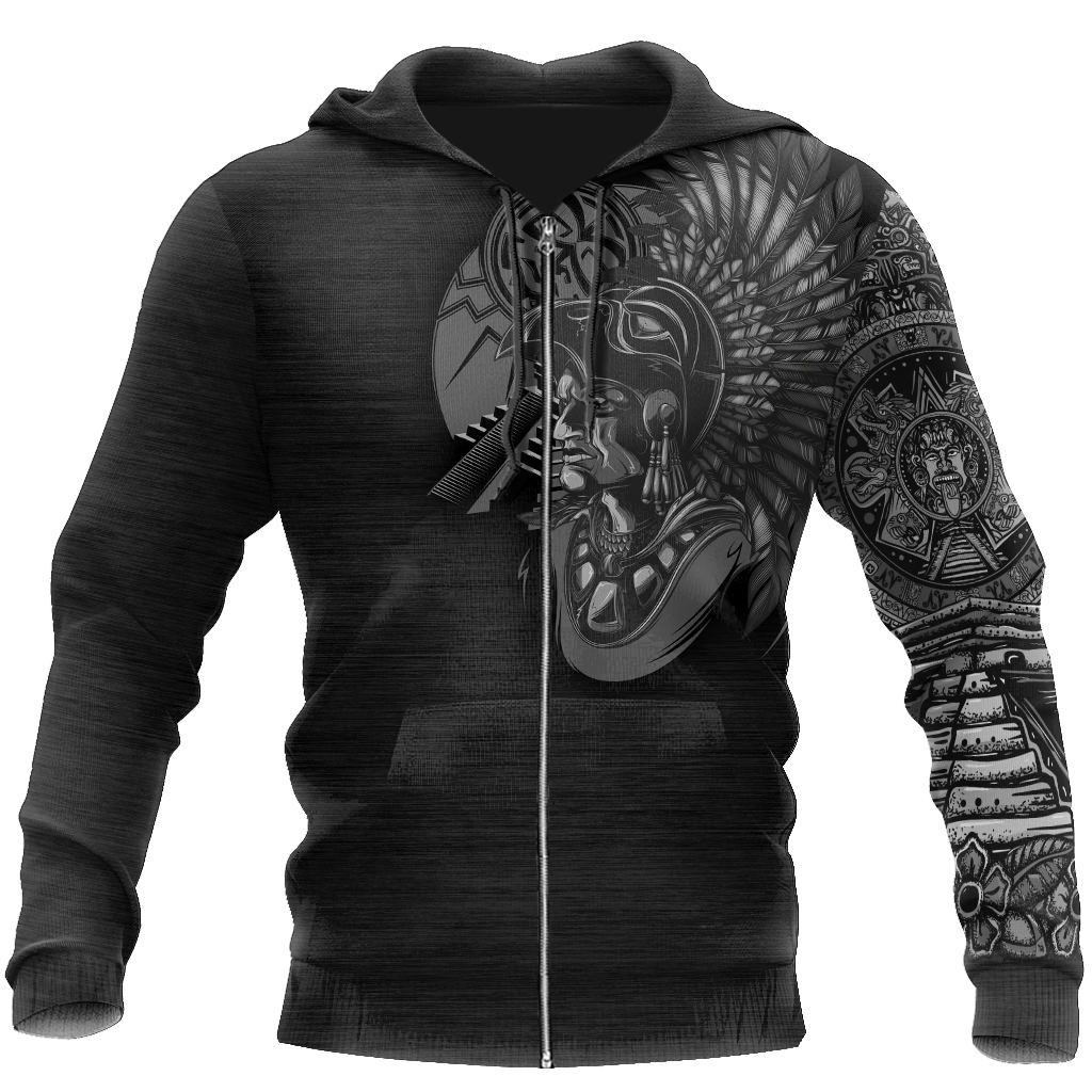 Mexico Aztec Warrior-Apparel-HP Arts-Zipped Hoodie-S-Vibe Cosy™