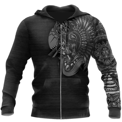 Mexico Aztec Warrior-Apparel-HP Arts-Zipped Hoodie-S-Vibe Cosy™